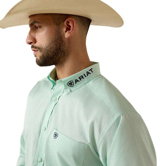 Ariat Men's Team Logo Dusty Aqua & Navy Shirt