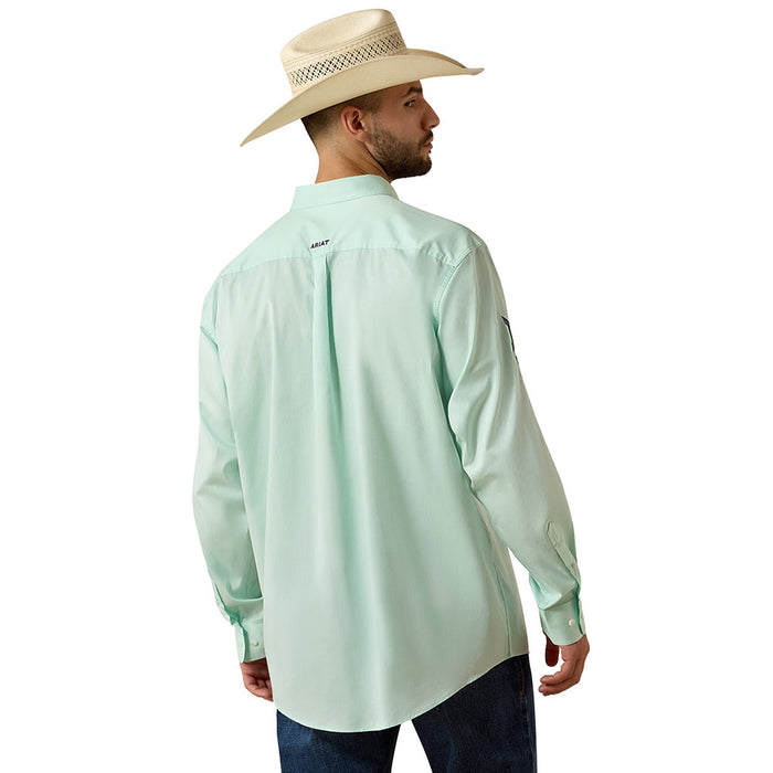 Ariat Men's Team Logo Dusty Aqua & Navy Shirt