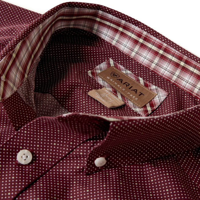 Ariat Men's Red Mahogany Wrinkle Free Wrenly Shirt