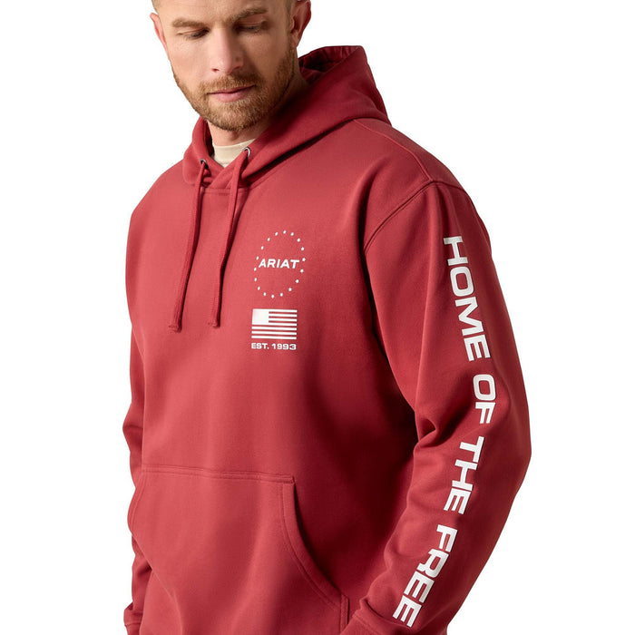Ariat Men's Brick Red Sponsor Patriot Hoodie