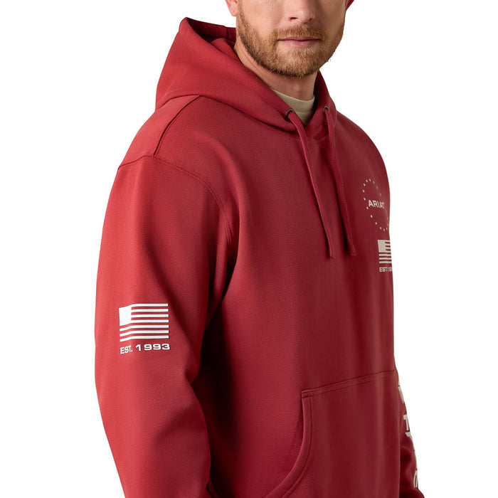 Ariat Men's Brick Red Sponsor Patriot Hoodie