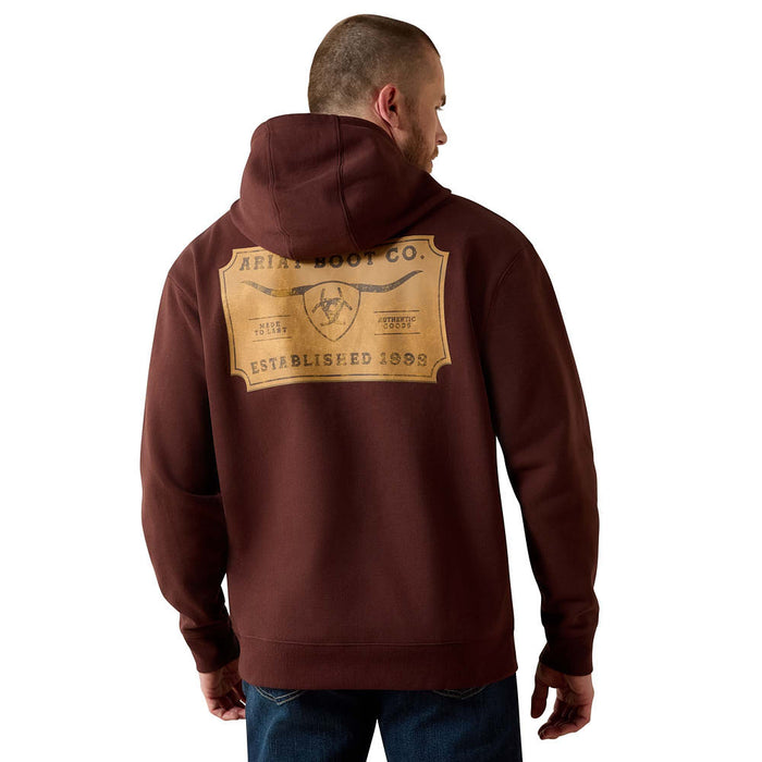 Ariat Men's Brown Shield Steer Head Hoodie