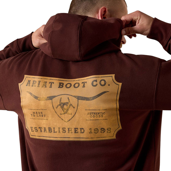 Ariat Men's Brown Shield Steer Head Hoodie