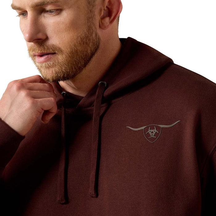 Ariat Men's Brown Shield Steer Head Hoodie