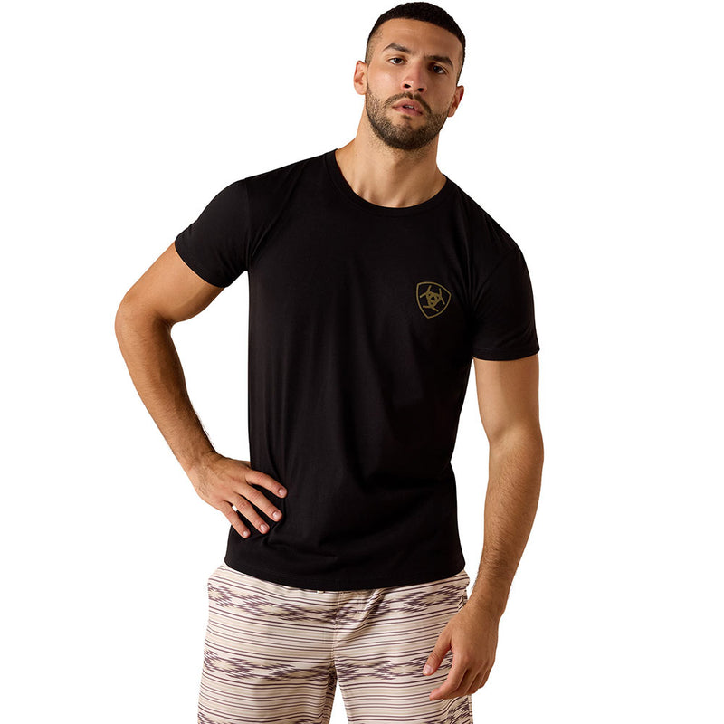 Ariat Men's Banner Badge Black Tee Shirt