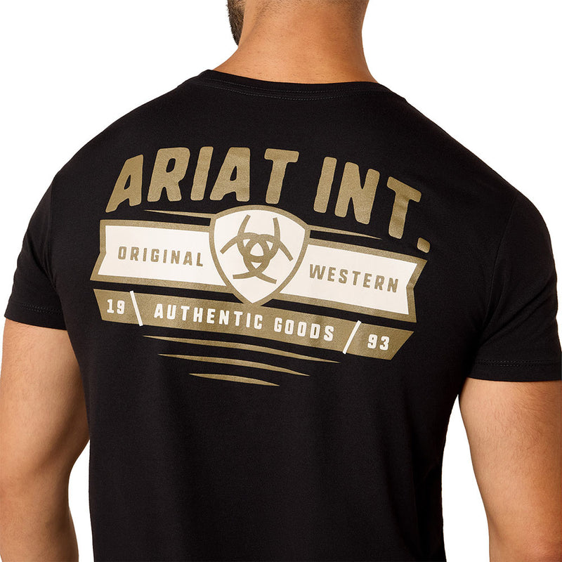 Ariat Men's Banner Badge Black Tee Shirt