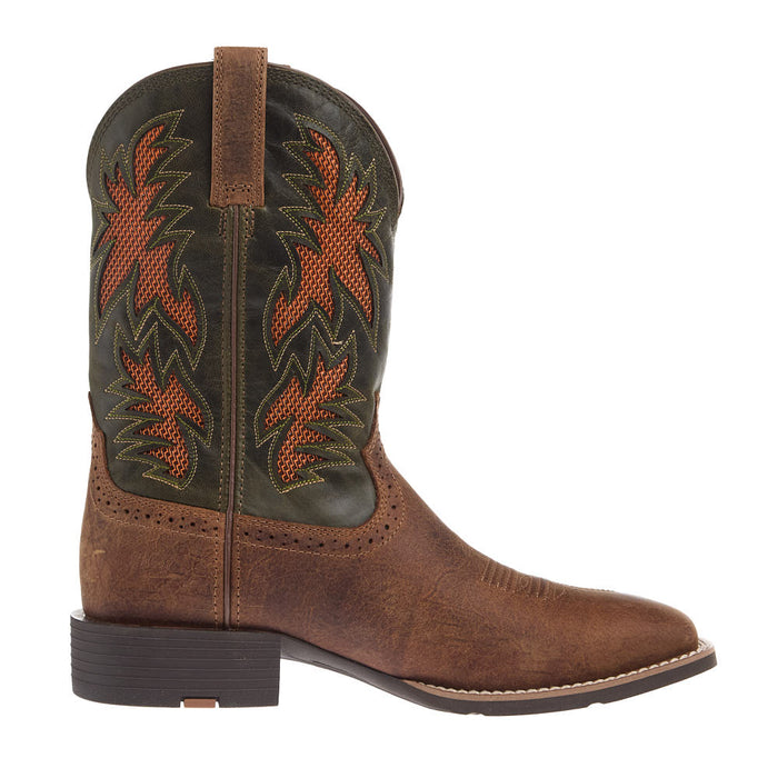 Ariat Men's Sport Cool VentTEK Buff Tan Dusty Olive Top