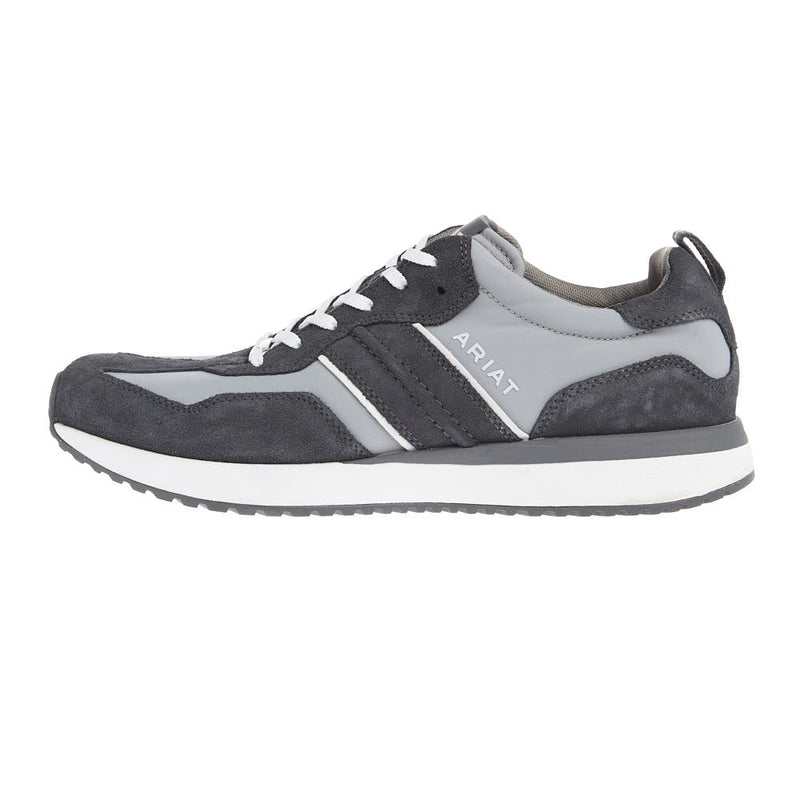 Ariat Men's Ranch Runner Light Grey Charcoal Suede Tennis Shoe