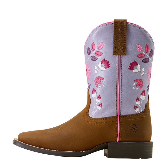 Ariat Kid's Wild Bloom Distressed Brown Vamp Mystic Lavender Top