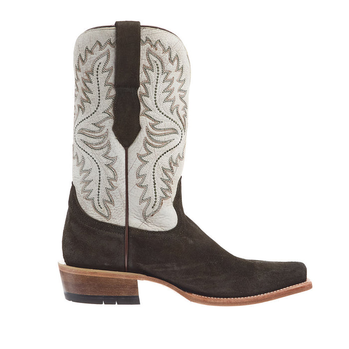 Ariat Men's Futurity Deal Midnight Olive Suede Vamp 12in Shredded White Top