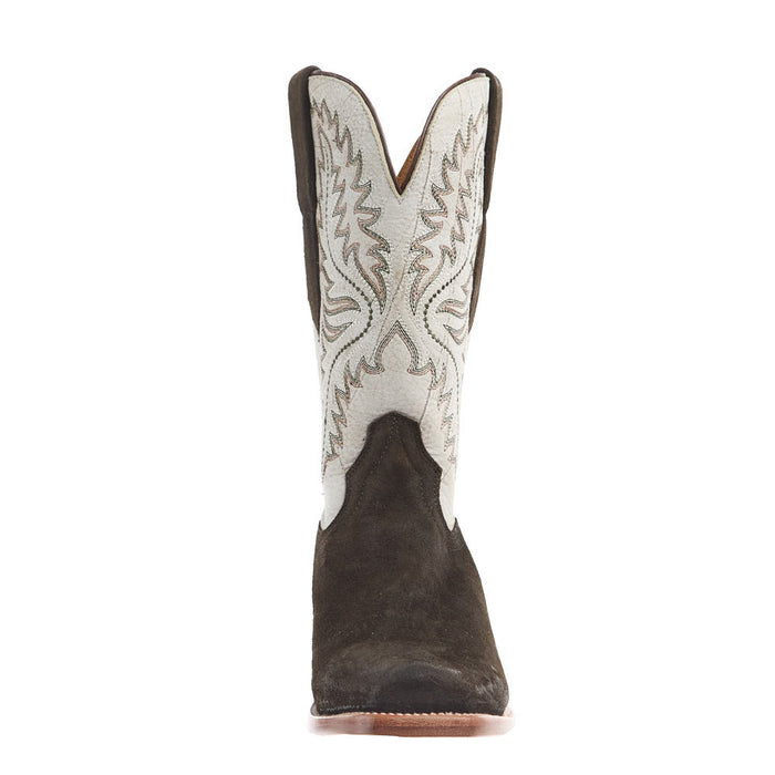 Ariat Men's Futurity Deal Midnight Olive Suede Vamp 12in Shredded White Top
