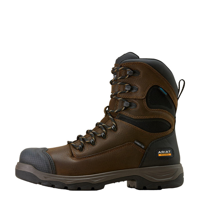 Ariat Men's Turbo DuraTread 8in Waterproof Brown Carbon Round Toe Work Boot