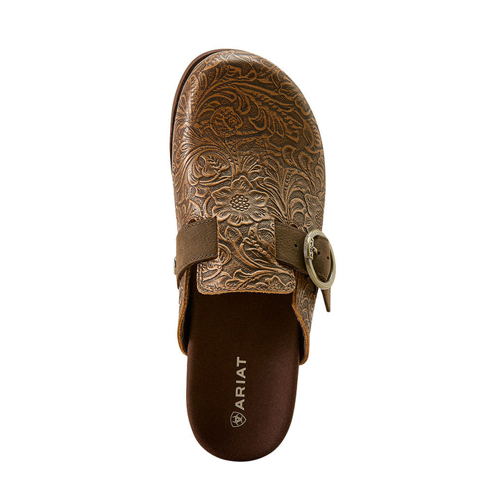 Ariat Women's Country Mule Brown Floral Embossed Casual