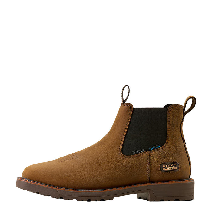 Ariat Men's Activator Chelsea 6In Brown Waterproof Wide Square Steel Toe Work Boot