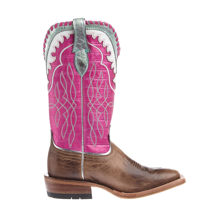Ariat Women's Riata Fawn Vamp 12in Knockout Pink Boot