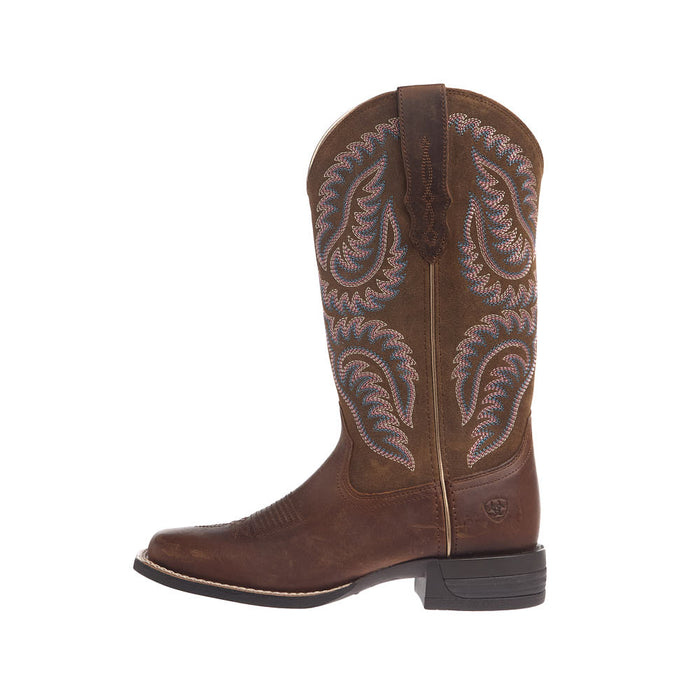 Ariat Women's Cattle Caite Distressed Brown Vamp 12in Matching Top Boot