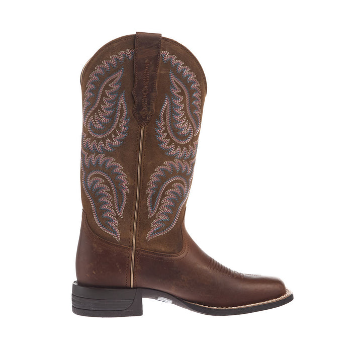 Ariat Women's Cattle Caite Distressed Brown Vamp 12in Matching Top Boot