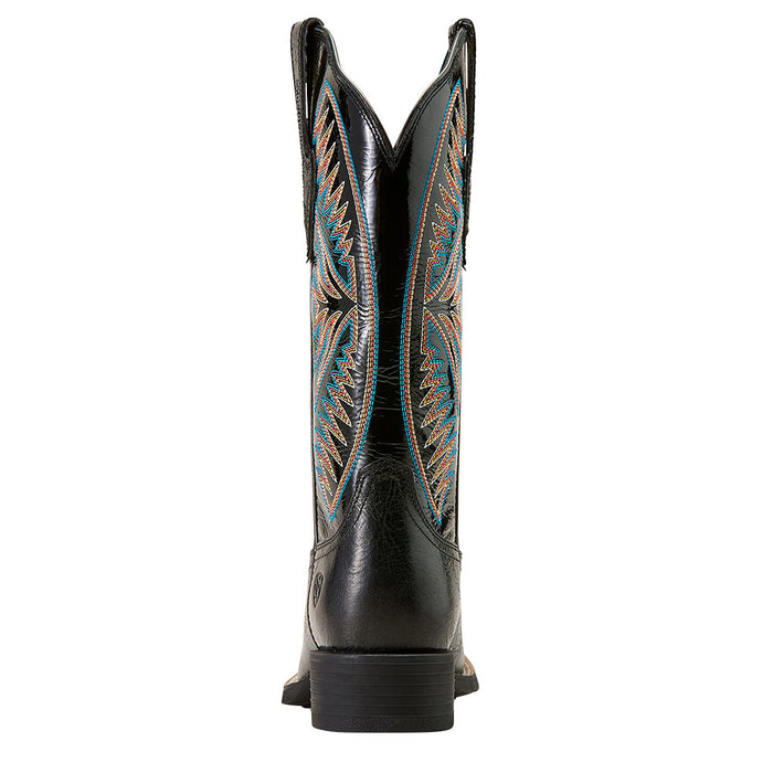 Ariat Women's Round Up Ruidoso Black Vamp 12in Black Patent Top Boot