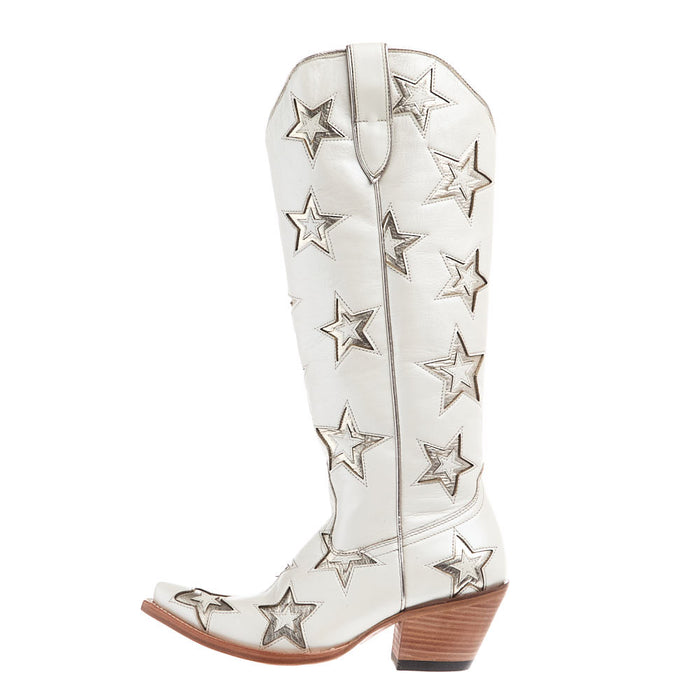 Ariat Women's Casanova Star Ivory Pearl Vamp 16in.in Matching Top Boot