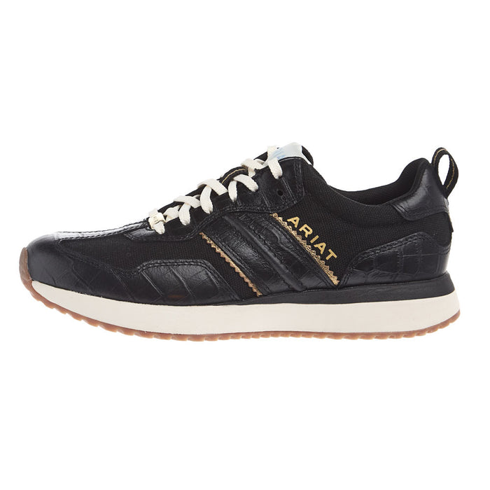 Ariat Women's Black Lux Caviar Croc Print Ranch Runner