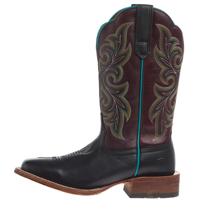 Ariat Women's County Lane Basic Black Vamp 11in. Deep Purple Top Boot