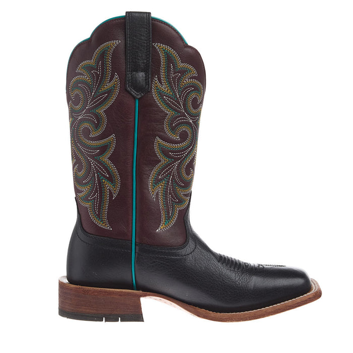 Ariat Women's County Lane Basic Black Vamp 11in. Deep Purple Top Boot