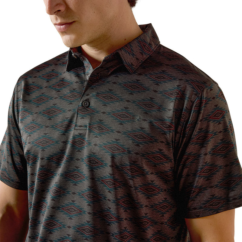 Ariat Men's Charcoal Print Polo