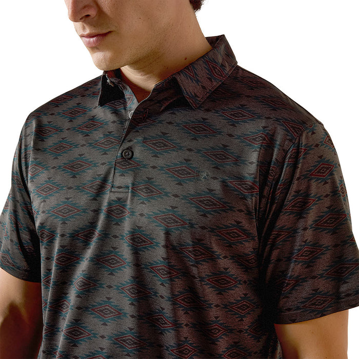 Ariat Men's Charcoal Print Polo