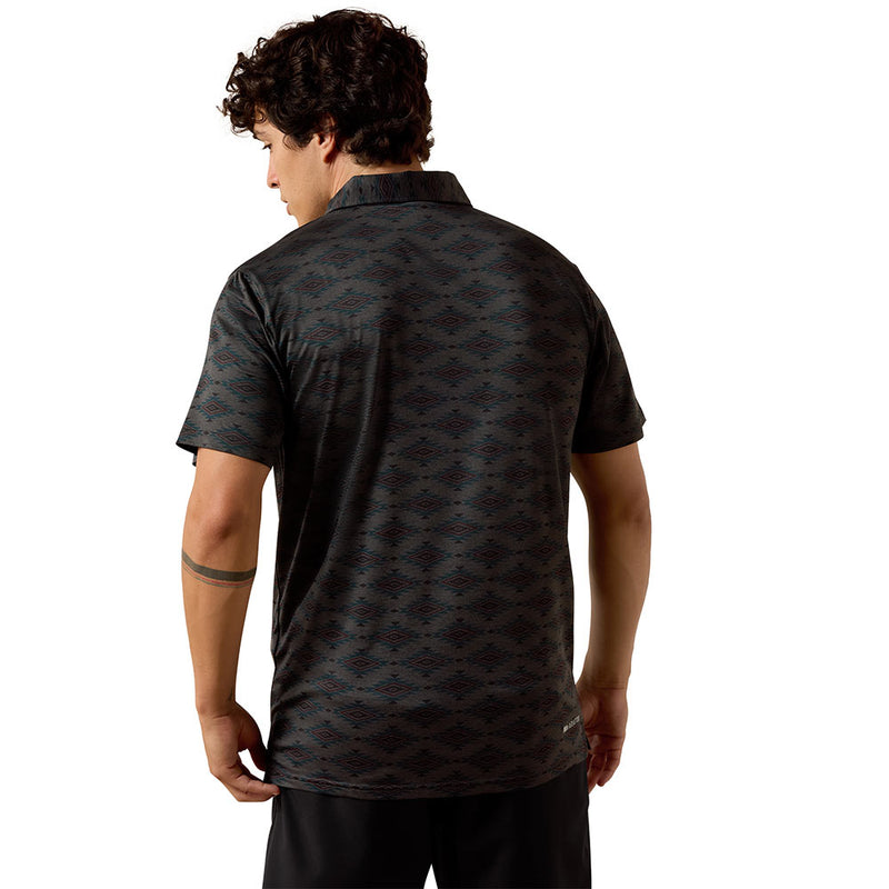 Ariat Men's Charcoal Print Polo