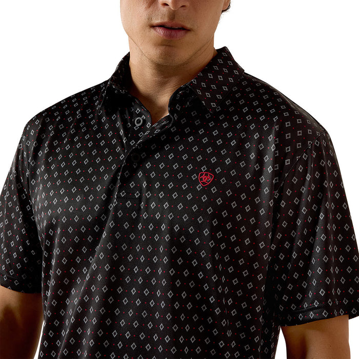 Ariat Men's Black Print Polo
