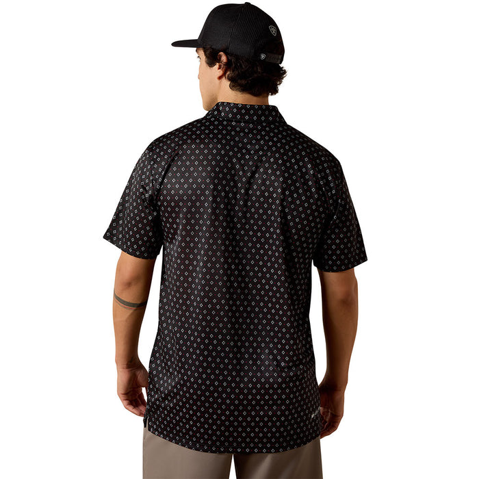 Ariat Men's Black Print Polo