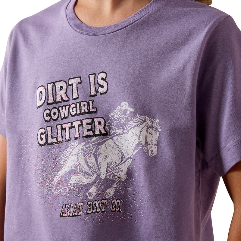 Ariat Girl's Lavender Dirt Is Glitter Tee Shirt