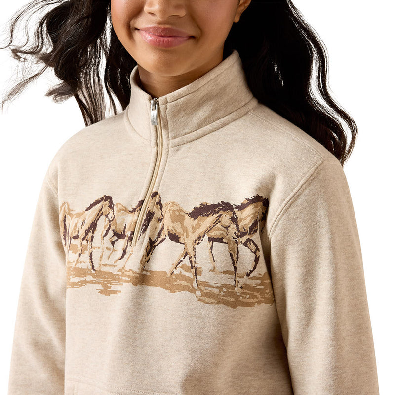 Ariat Girl's Oatmeal Running Wild Sweatshirt