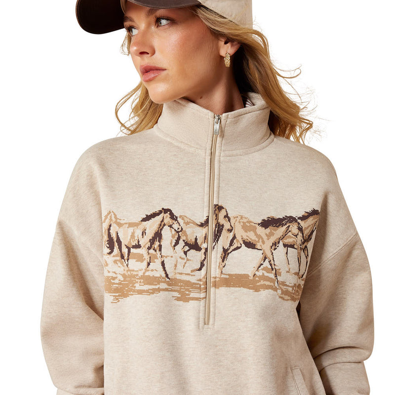 Ariat Women's Running Wild Oatmeal Sweatshirt