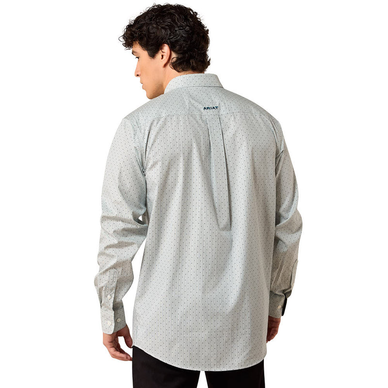 Ariat Men's Wrinkle Free Off White Dot Print Bryton Shirt