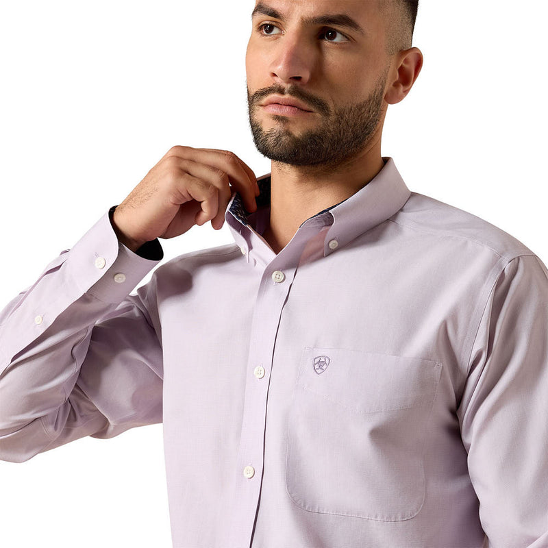Ariat Men's Purple Ash Wrinkle Free Pinpoint Shirt