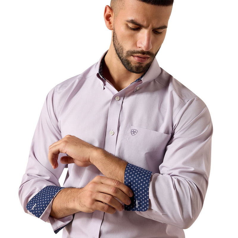 Ariat Men's Purple Ash Wrinkle Free Pinpoint Shirt