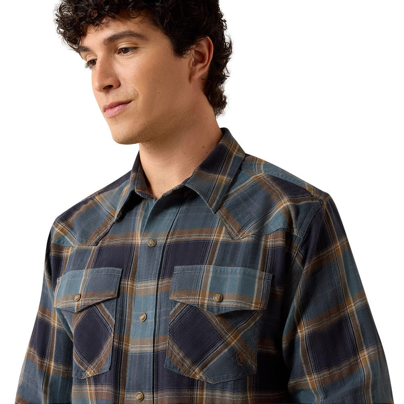 Ariat Men's Inkwell Plaid Retro Harbert Fitted Shirt