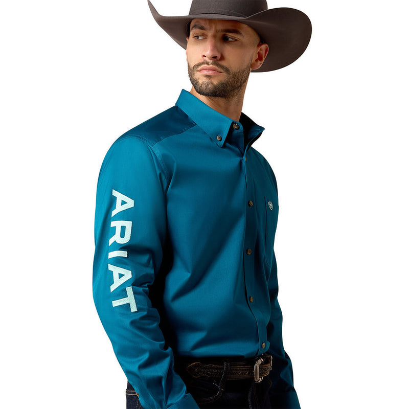 Ariat Men's Team Logo Lyons Blue Shirt
