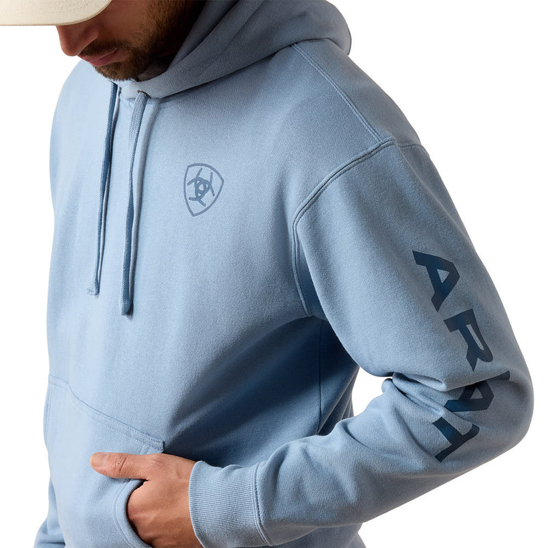Ariat Men's Denim Blue Logo Hoodie