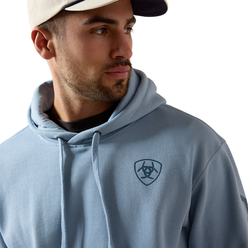 Ariat Men's Denim Blue Logo Hoodie