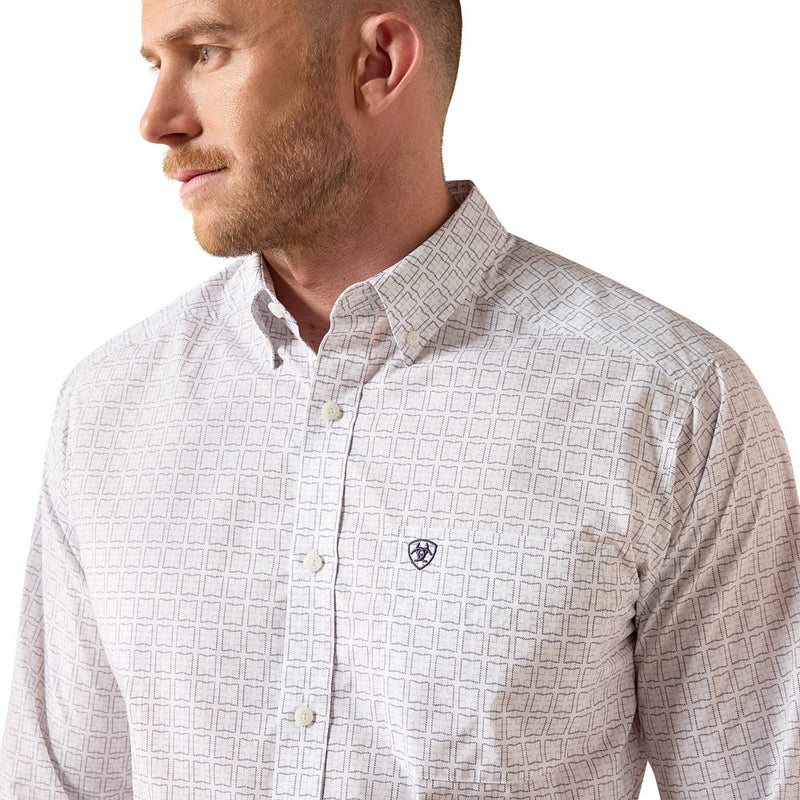 Ariat Men's White Geometric Print Pace Classic Shirt