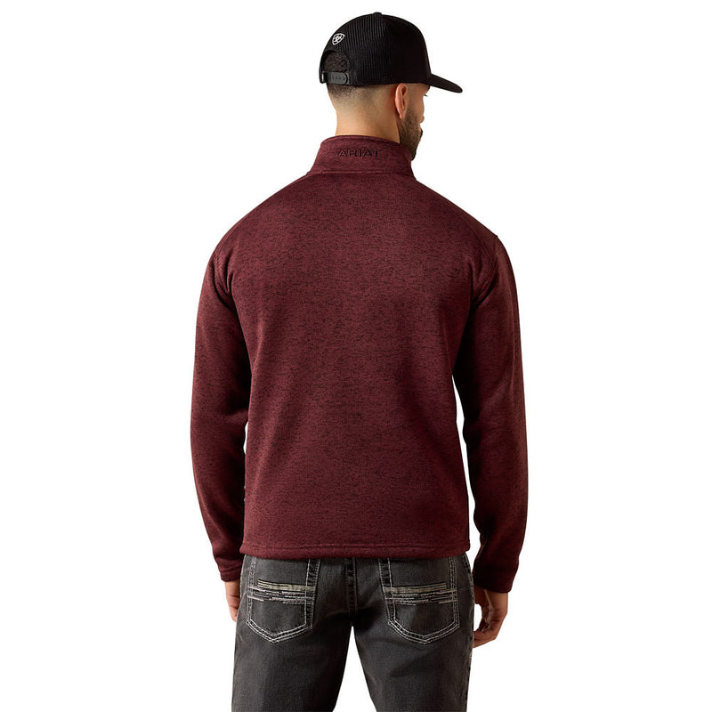 Ariat Men's Red Mahogany Caldwell 1/4 Zip Sweater