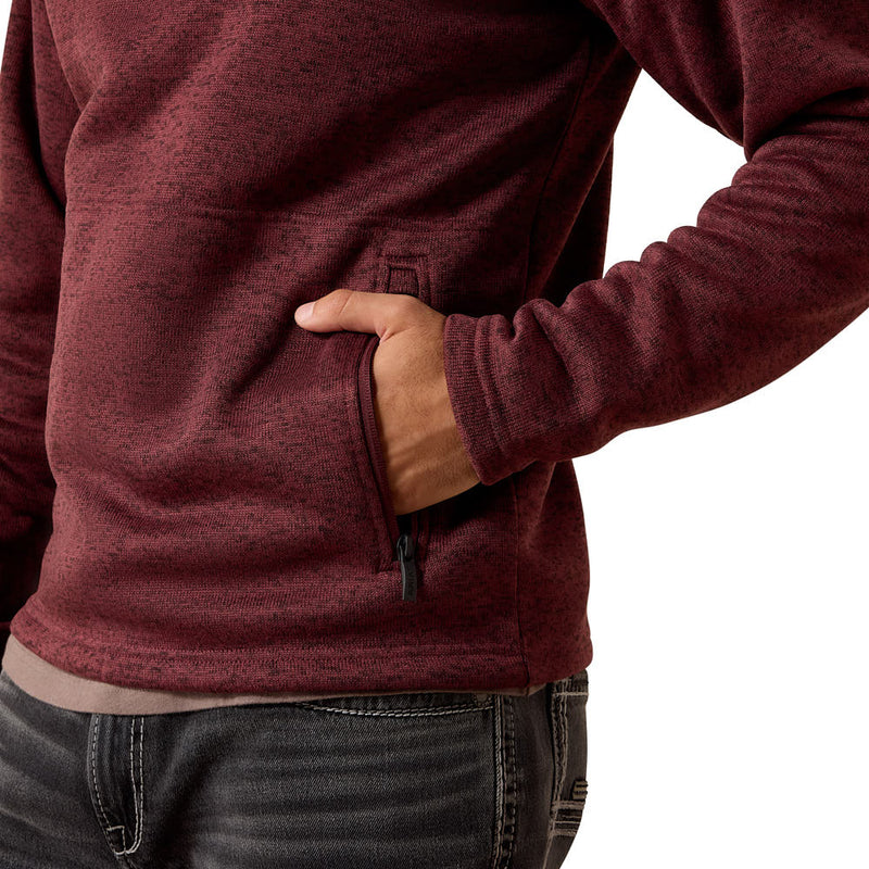 Ariat Men's Red Mahogany Caldwell 1/4 Zip Sweater