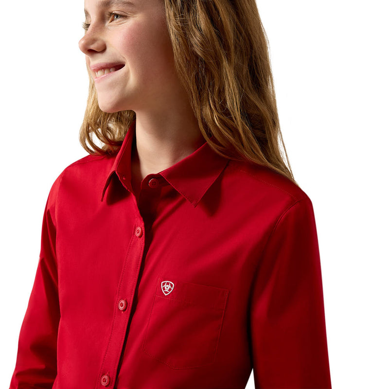 Ariat Girl's Team Kirby Savvy Red Shirt