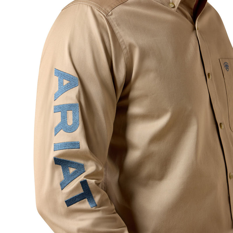 Ariat Men's Savannah Tan & Navy Team Logo Shirt