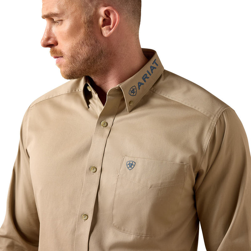 Ariat Men's Savannah Tan & Navy Team Logo Shirt