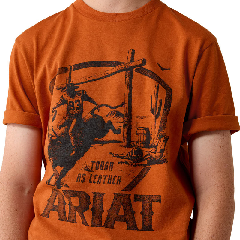 Ariat Boy's Tough As Leather Bombay Brown Tee Shirt