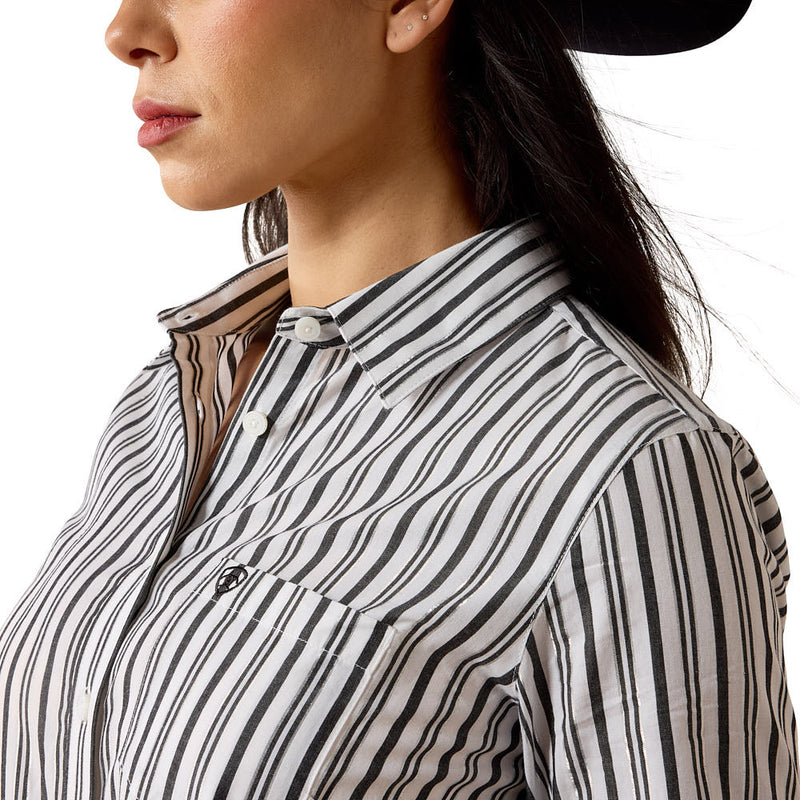 Ariat Women's Black & White Stripe Team Kirby Shirt