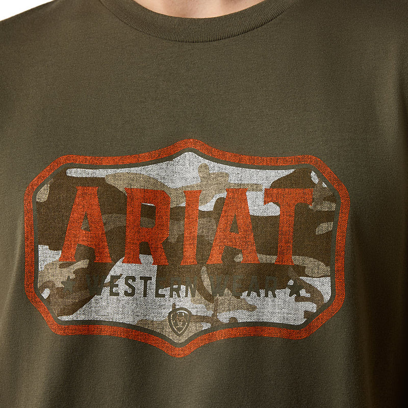 Ariat Men's Wild Creek Camo Army Green Tee Shirt